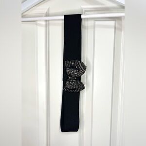 Express Black Rhinestone Bow Belt